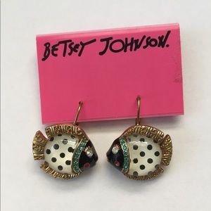 Betsey Johnson Polka Dot Fish Earrings